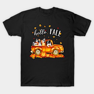 Halloween Hello Fall Frenchie- Frenchie In Car Pumpkin Happy Halloween T-Shirt